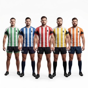 Uniforme de Rugby Personalizado de Talla Grande, Conjunto de Camiseta y Pantalones Cortos con Sublimación Completa, Transpirable, Absorbente de Humedad, Ropa Deportiva para Equipos, Partidos de Liga, OEM - Product Image 1