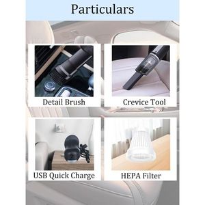 Aspirapolvere Portatile Wireless Rosso per Auto, Potente Aspirazione, Mini Ricaricabile, Aspirapolvere Domestico Compatto - Product Image 5