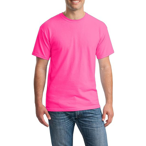 Camiseta de Hombre Roja Brillante, Lisa, de Manga Corta, Cuello Redondo, 100% Algodón, Informal, Verano, Venta al Por Mayor - Product Image 5