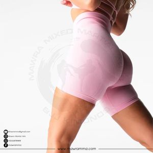 Shorts de Yoga para Mujer, Color Rosa Sólido, Elásticos en Cuatro Direcciones, Cintura Elástica sin Costuras, Estilo Biker, Ecológicos y Antibacterianos - Product Image 4