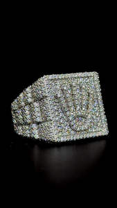 Custom Company Logo Vvs Iced Out Moissanite Diamond Hip Hop <b>Ring</b> Pass Diamond Test 925 Silver Fine Jewelry <b>for</b> <b>Men</b> - Product Image 5