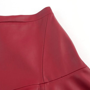 High Waist Women's <b>Pleated</b> <b>Skirt</b> Solid Color Shiny <b>Satin</b> All Seasons Wear - Product Image 3