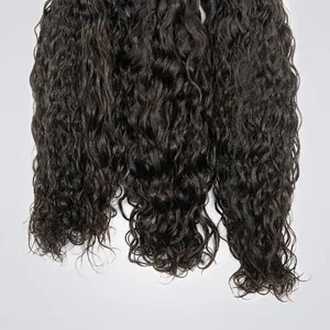 Loose <b>Deep</b> <b>Wave</b> Curly Human Hair Natural Black Remy Hair Long Length Bulk Virgin Cuticle Aligned - Product Image 6