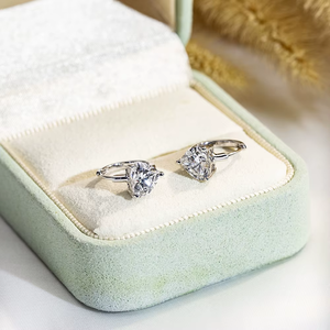 Boucles d'oreilles en or blanc avec diamants taille cœur, couleur D, certifiées IGI, style classique, bijoux de mariage pour femme - Product Image 6