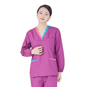 Latest Design Women's Stylish Medical <b>Scrubs</b> <b>Nursing</b> Uniforms Custom Logo Jogger Style Woven Fabric Sets - Product Image 3