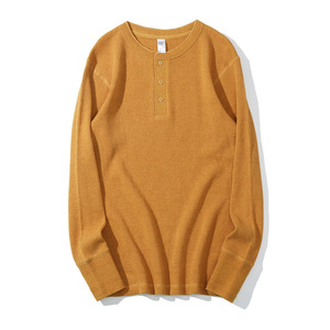 <b>Men's</b> Long Sleeve Thermal <b>Henley</b> <b>Shirt</b> Waffle Knit Casual Crew Neck Top Solid Color 2026 - Product Image 2