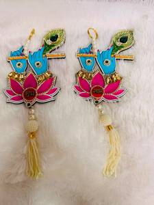 Rajasthan Handmade Laxmi Ganesh Shubh Labh <b>Wall</b> Decals <b>Letter</b> Design Traditional MDF <b>Wall</b> Decor for Diwali Wedding 2-Piece Set - Product Image 2
