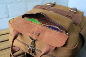 Leather <b>Canvas</b> Backpack Modern <b>Canvas</b> Travel <b>Laptop</b> <b>Bag</b> Wholesale OEM Factory Direct LCB-0080 - Product Image 3