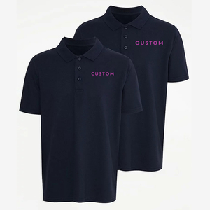 Chemises polo unisexes à manches courtes en coton pour uniforme scolaire, coupe ajustée - Product Image 2