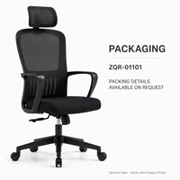Chaise de bureau moderne noire en maille avec dossier haut en maille, accoudoirs fixes, siège rembourré et base à cinq étoiles pour mobilier de bureau