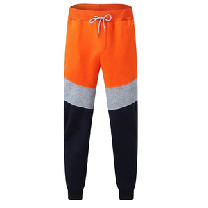 <b>Men's</b> Color Blocked Sweatpants Elastic Waist Drawstring <b>Joggers</b> Casual Spliced Design Orange Gray <b>Navy</b> Autumn Wear - Product Image 1