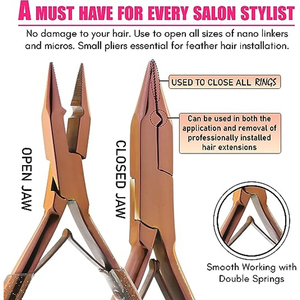 Hair Beauty Pliers Stainless Steel Hair <b>Extension</b> Pliers Strong Grip High Quality Professional Salon Tools Stainless Steel - Product Image 2