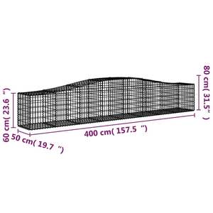 Ensemble de 3 paniers gabions extra longs en fer galvanisé argenté, pots et jardinières - Product Image 6