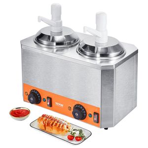 Dispenser Elettrico Commerciale per Formaggio 2.3x2 Qt, Scaldafonduta in Plastica con Doppia Pompa, Temperatura 86-230°F, Attrezzatura per Mantenimento Calore - Product Image 1