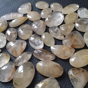 Cuarzo rutilado dorado en forma de cabujón, piedra preciosa para la fabricación de joyas, anillos, pulseras, colgantes, para orfebres y joyeros. - Product Image 2
