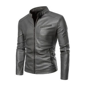 Chaquetas de cuero personalizables negras para hombre, a prueba de viento y cálidas, talla grande, de cuero genuino, precio al por mayor. - Product Image 2