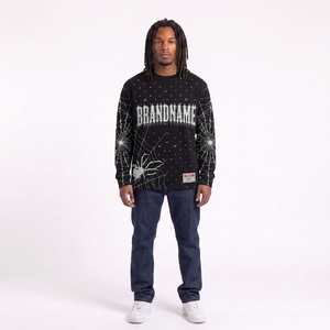 Sudadera Spider personalizada, informal, de forro polar grueso, con gráfico gótico, estampada en serigrafía, cuello redondo, ropa urbana para hombre - Product Image 5