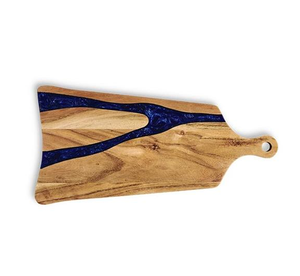 Epoxy Resin & <b>Wood</b> Cutting <b>Board</b> Square Shape With Handle Leather Strap Chopping <b>Board</b> <b>For</b> Hot <b>Sale</b> - Product Image 5