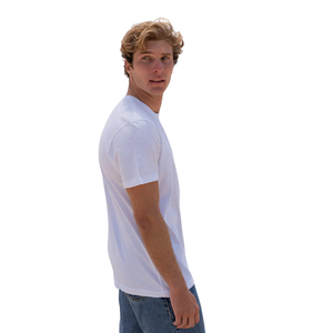 T-shirt pour homme en coton 100% brodé de qualité supérieure, 230g, couleur blanche, confortable, décontracté, streetwear, tee-shirt doux, respirant, haut d'été - Product Image 6