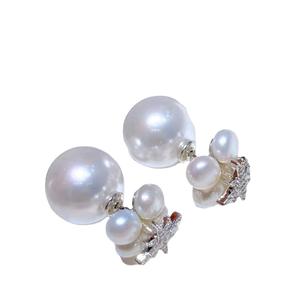 Collection du Festival du Printemps 2022, style européen, fraîches et douces, petites boucles d'oreilles en forme d'étoile de fée, serties de perles, simples et élégantes - Product Image 5