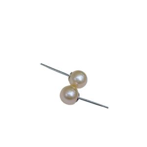 Boucles d'oreilles en perles d'eau douce naturelles de Zhuji, polyvalentes, rondes, 5-6 mm, sans défaut, rose, argent pur - Product Image 5