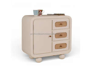 Gabinete de Almacenamiento Moderno de Madera Maciza con 4 Cajones de Ratán, Diseño Minimalista para Uso en Almacenes - Product Image 4