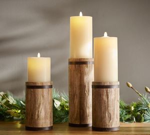 Portavelas de Madera Atemporal, Elegante Accesorio Decorativo Rústico Hecho a Mano, Centro de Mesa Acogedor para Comedor, Decoración de Interiores - Product Image 5
