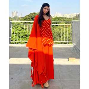 ชุดเซ็ตผ้าชีฟองสีส้มไซส์ XS สายเดี่ยวเลเฮริยา - Product Image 4