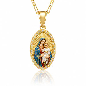 Custom Christian Charm <b>Bracelet</b> - Gold Plated Zinc Alloy Religious Pendant <b>Bracelet</b> Manufacturer Low MOQ OEM Service - Product Image 1
