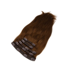 Vente en gros Extension de cheveux humains vierges vietnamiens bruns à clipser de vrais cheveux de haute qualité de vraies sources - Product Image 3