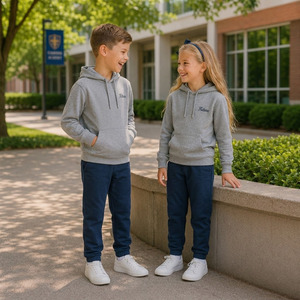 Vente en gros d'usine, ensemble d'uniformes scolaires en polycoton, logo brodé, uniforme d'étudiant - Product Image 1
