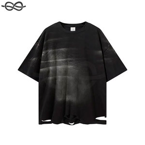 Custom Heavyweight <b>Silk</b> Screen Printed <b>Black</b> Regular Fit Men's 100% Cotton O-Neck T-<b>Shirt</b> Breathable Quick Dry Streetwear Casual - Product Image 5
