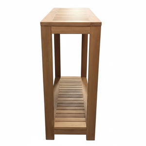 Mesa Consola Moderna de Madera Maciza con Listones para Interiores y Exteriores, Acabado Natural de Lujo, Rectangular, para Pasillo o Entrada - Product Image 4