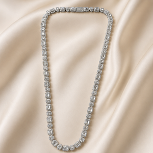 Collier tennis plaqué or avec diamants pour femme, chaîne de luxe polie, idéal pour mariage, soirée, usage quotidien, cadeau, bijoux - Product Image 3