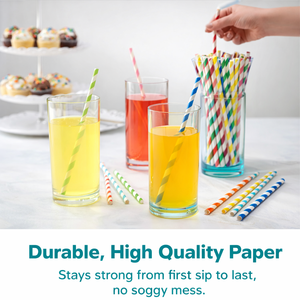 Pajitas de Papel Kraft Desechables, Pajitas de Papel Biodegradables, Pajitas de Papel para Beber Envueltas Individualmente - Product Image 3