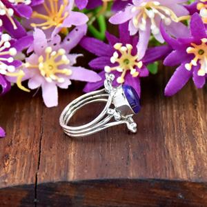 Purple <b>Turquoise</b> 925 Sterling Silver Artisan Jewelry Handmade Boho Western Style Swirl Fine <b>Ring</b> For Women Everyday Wear - Product Image 4