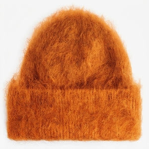 Gorros de invierno de lujo personalizados, mezcla de mohair, suaves y cálidos, gorros de punto lisos al por mayor para hombres y mujeres - Product Image 4