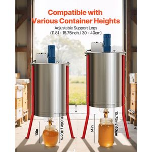 Smielatore Elettrico in Acciaio Inossidabile da 140W con Tamburo a 6 Telaini, Coperchio Trasparente e Macchine per la Lavorazione del Miele - Product Image 5