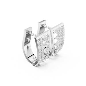 Pendientes de Aro Bali de Plata de Ley 925 con Circonitas en Cascada, Joyería de Lujo para Mujer - Product Image 2