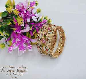 PADMAWATI Private Limited – Ensemble de bracelets de luxe en tungstène plaqué or, multicolores, originaux, cadeau de mariage indien, anniversaire - Product Image 1