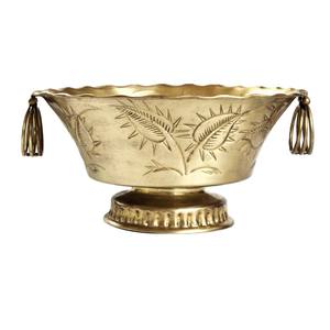 El tazón de servir de latón con acabado dorado grabado más solicitado eleva instantáneamente el estilo de su cocina. - Product Image 5