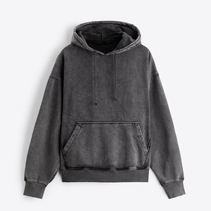 Sudadera con Capucha para Hombre, Color Gris Oscuro, con Bolsillo, 100% Algodón Felpa, Secado Rápido, Corte Regular, Informal de Invierno, 300g - Product Image 2