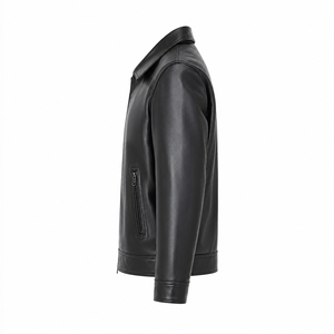 High Quality Men Leather <b>Jacket</b> | Real Sheepskin Biker <b>Jacket</b> Slim Fit <b>Winter</b> Fashion Coat Custom Logo Available - Product Image 3