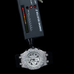 Montre chronographe de luxe en acier inoxydable glacé, avec lunette entièrement sertie de diamants Moissanite CZ, montre à quartz pour homme, bracelet en caoutchouc noir - Product Image 5