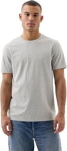 Men's Gray Cotton Crew Neck Short Sleeve Casual T-<b>Shirt</b> Breathable Plain Dyed Summer Wear - Product Image 6