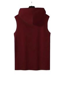 Men's Spring/Winter Hooded <b>Sweatshirt</b> Classic Athletic Style Regular Fit Maroon 100% Cotton French Terry for <b>Gym</b> Outdoor Plus - Product Image 2