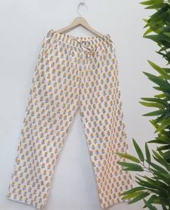 Pantalones de pijama de algodón con estampado floral personalizados para mujer – Pantalones de dormir con cintura elástica – Pijamas hechos a mano. - Product Image 5