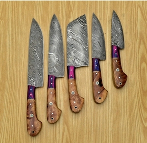 Handmade Carbon Steel Sustainable Multifunction Chef <b>Knife</b> <b>Set</b> 5 Pieces Razor <b>Sharp</b> High Carbon Forged Customizable Wholesale - Product Image 4