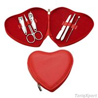 Ensemble professionnel de manucure et pédicure 7 en 1, outils de soin des ongles en acier inoxydable de haute qualité, boîte en forme de cœur avec logo personnalisé luxueux