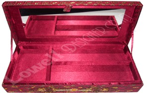 Caja Rectangular Bordada a Mano, Tela de Algodón con Diseño Floral, Accesorio de Decoración para el Hogar - Product Image 2